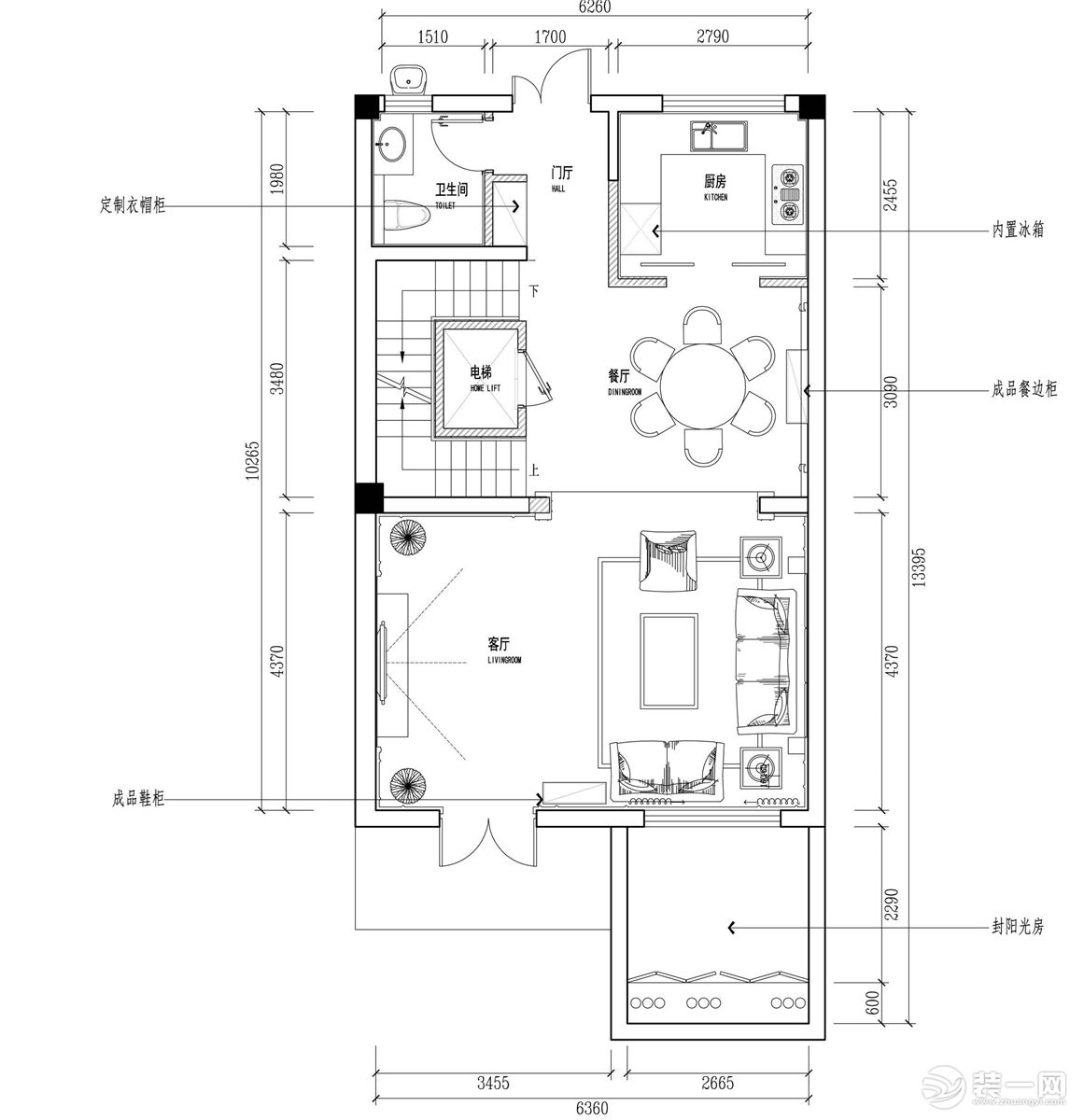 【红蚂蚁装饰】常熟自建房 新中式 户型图 别墅全包300㎡