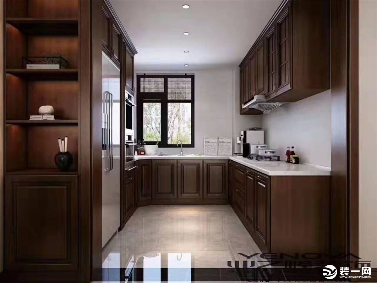 新中式风格 完工案例 横厅设计 厨房设计 开放式厨房