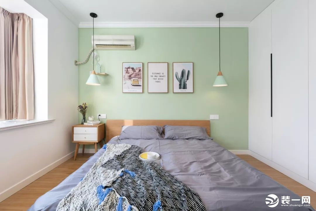 薄荷绿卧室-家居美图-装一网效果图