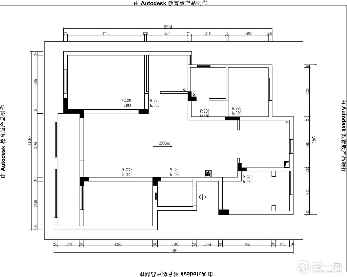 戶型圖，【山水人家裝飾】楚天都市雅園中式風(fēng)格+18萬