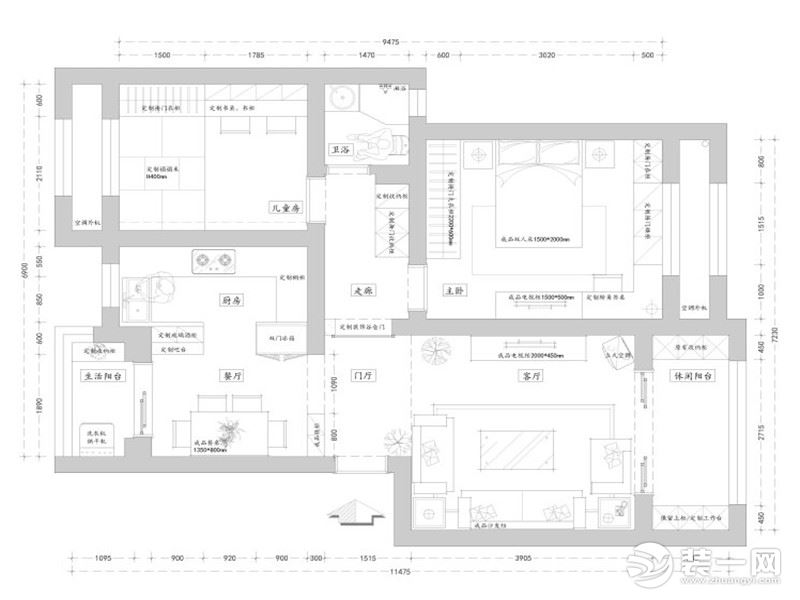 戶型圖，【山水人家裝飾】中建湯遜湖壹號(hào)裝修效果圖