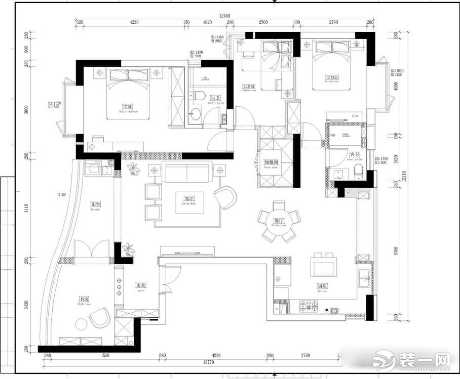 户型图，【山水人家装饰】锦绣龙城现代风格装修效果图