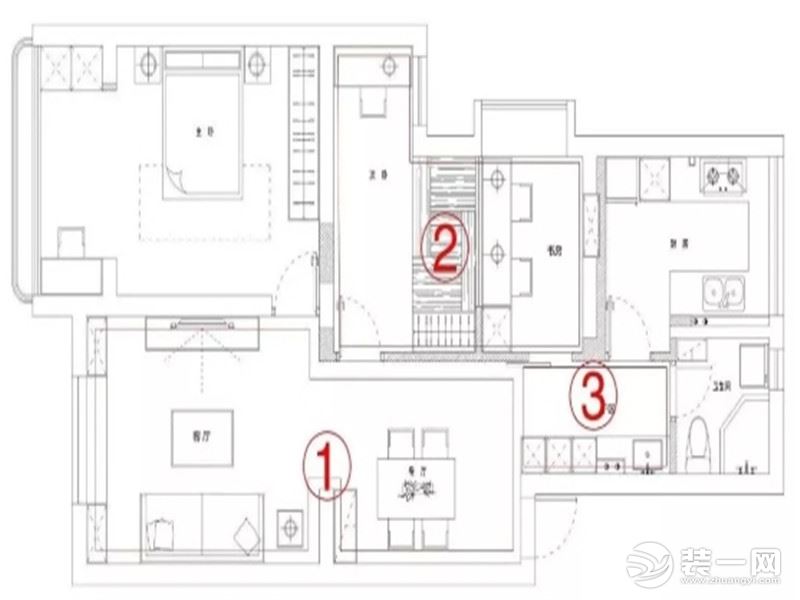 户型图，【山水人家装饰】保利城北欧风格装修效果图