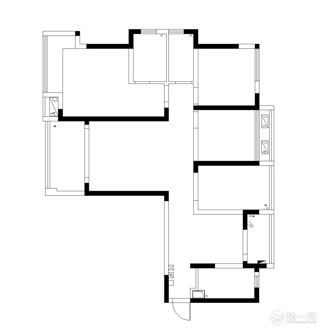 户型图，【山水人家装饰】金地自在城北欧风格装修效果图