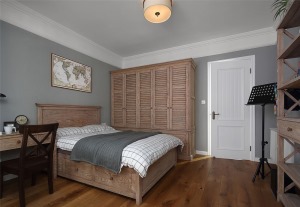 卧室，【山水人家装饰】保利清能西海岸115平美式风格