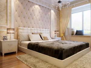 石家庄光华里93平二居室 现代欧式 卧室 床头背景墙