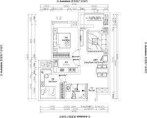 实创装饰丨保利花园88平米北欧两居室装修案例-户型平面布局图