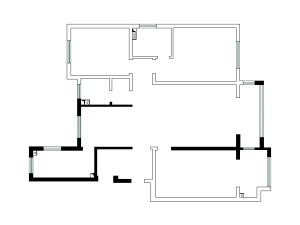 实创装饰丨紫林湾140平米三居北欧风格装修案例-原始户型结构图