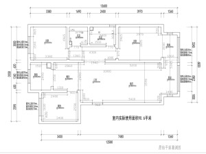 实创装饰丨厚德福城135平米三居简欧风格装修案例-原始户型结构图