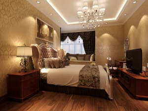 哈尔滨皇家花园138平米三居室简欧风格卧室