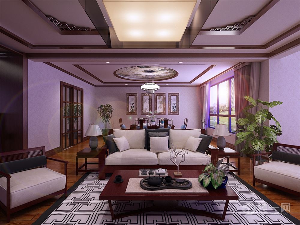 中式风格，沙发背景图