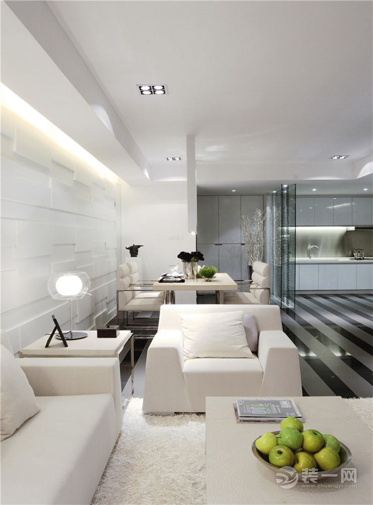上海太阳公寓90平米两居室简约风格客厅