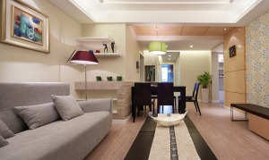 上海崮山小区80平米两居室现代简约风格客厅