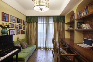 上海金麟公寓106平米三居室北欧风格书房