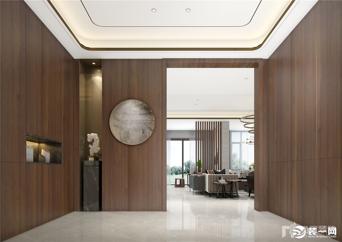 门厅，在现代化的设计中融合东方元素，增添东方文化底蕴