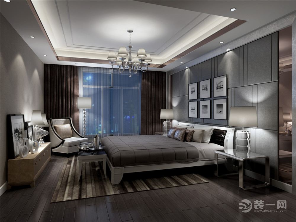 200平米现代风格四居室卧室装修效果图