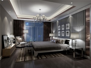 200平米现代风格四居室卧室装修效果图