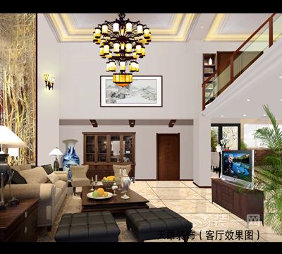 上海昆山悠然雅居310平米别墅新古典风格大厅