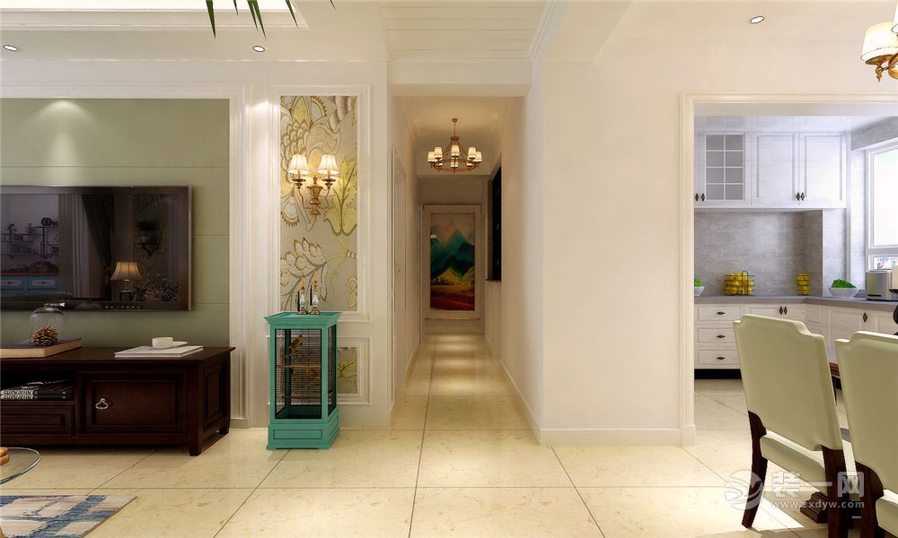 宽敞明亮的走廊，再配合白色为主的设计基调，显得优雅而宁静！