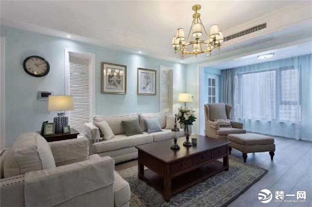 惠州景欣装饰105平方现代风格客厅沙发背景效果图