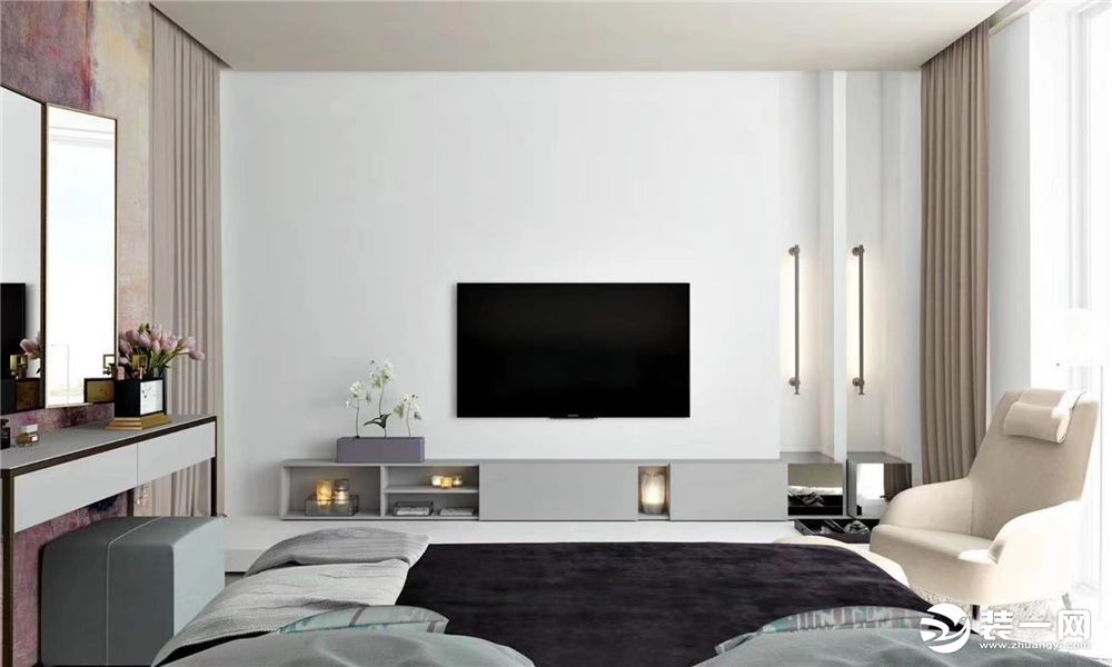 惠州景欣装饰120平方现代风格卧室背景效果图