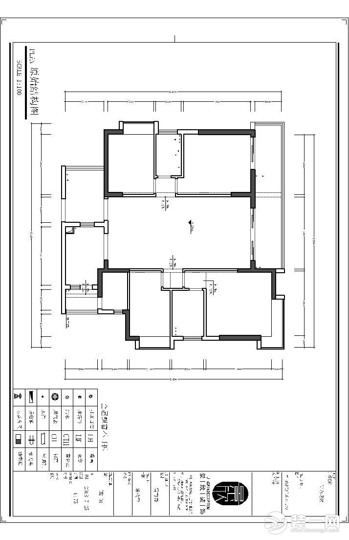 惠州景欣裝飾160平方現(xiàn)代風(fēng)格原始結(jié)構(gòu)圖