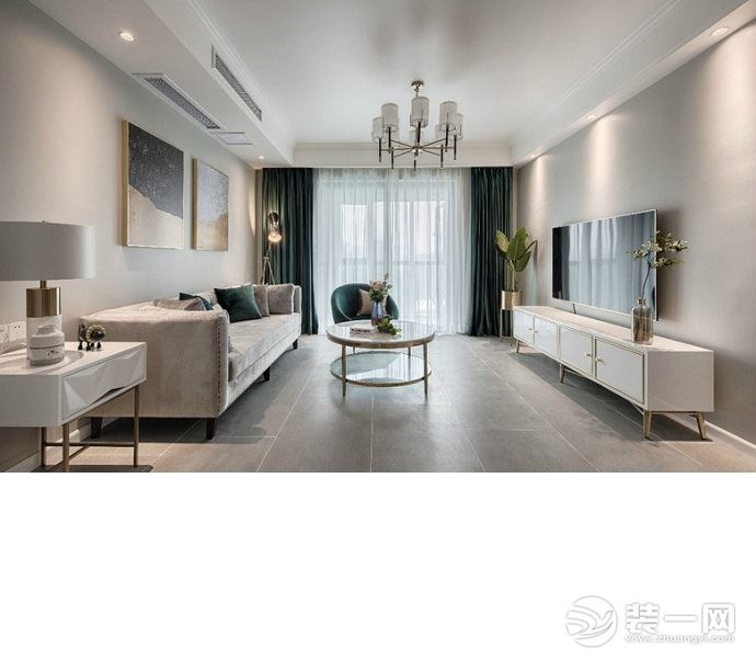 惠州景欣装饰115平方现代风格客厅效果图
