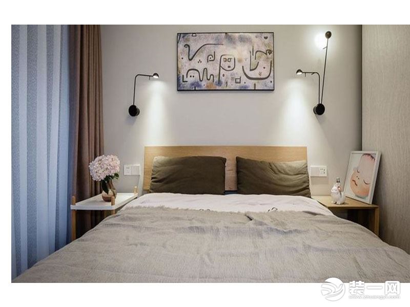 惠州景欣装饰温润舒适北欧风两居90㎡卧室效果图