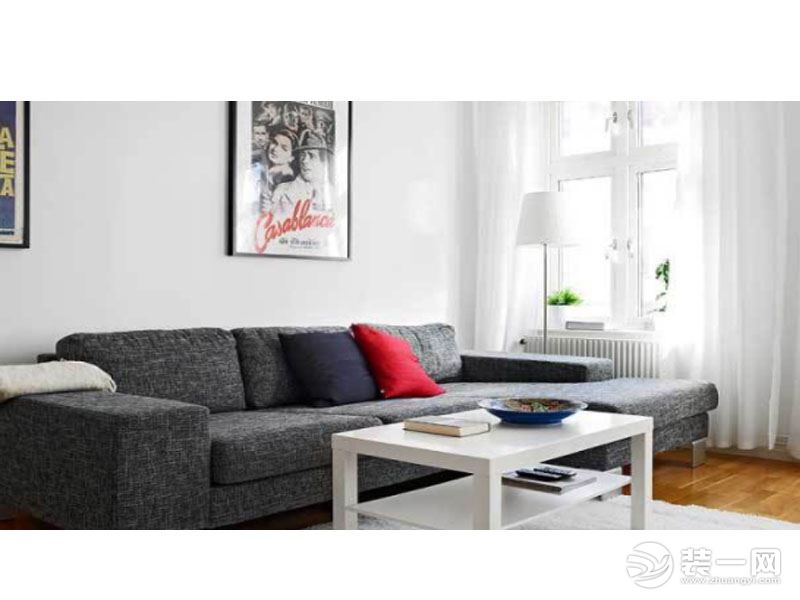 惠州景欣装饰北欧时尚风情 小户型灰白情愫格调公寓78㎡客厅效果图