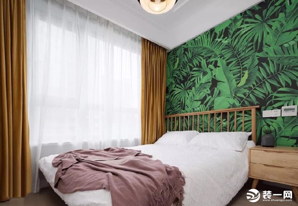 惠州景欣装饰87平米森林系现代美式，用艺术演绎生活美学侧卧效果图