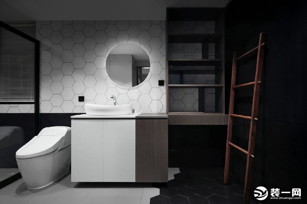 惠州景欣装饰摩登灰色低调现代奢华风126㎡浴室效果图