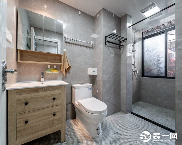 惠州景欣装饰现代清新原木风让生活随心随性103㎡浴室效果图