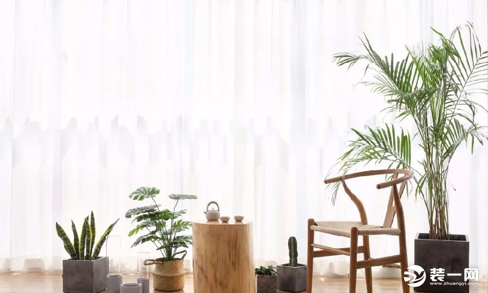 惠州景欣装饰150平自然原木调四室 素雅温馨客厅效果图