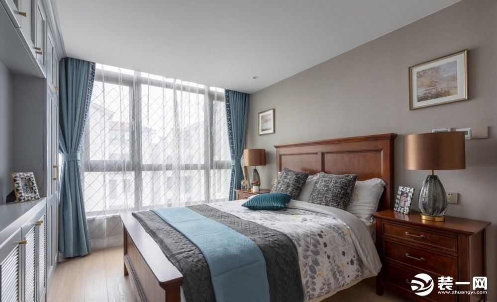 惠州景欣装饰160平复式美式风格卧室效果图