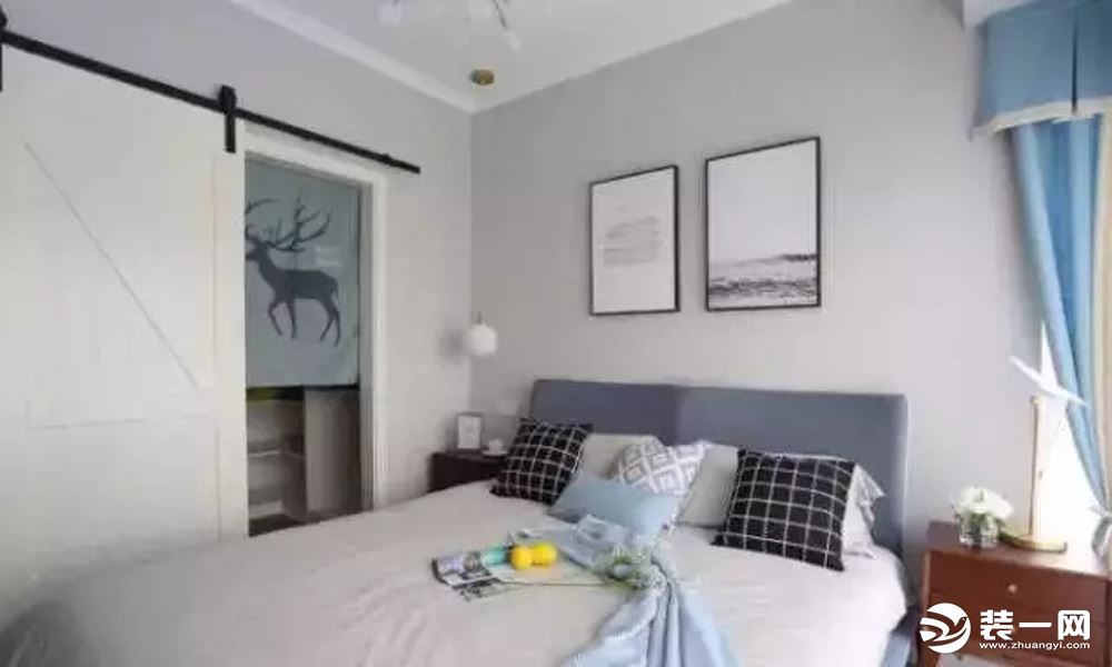 惠州景欣装饰78平米的北欧风格装修，两居室小清晰卧室效果图