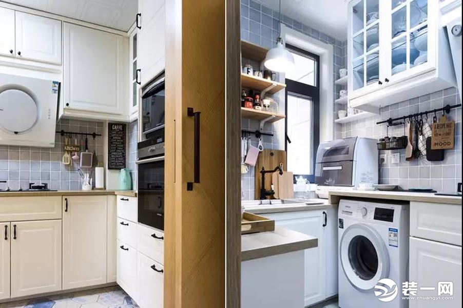 惠州景欣装饰88㎡两居室小户型，治愈系+简约原木厨房效果图