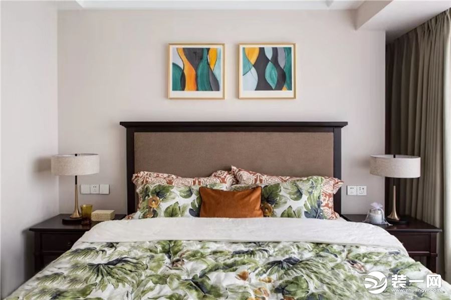 惠州景欣装饰95㎡温馨美式风，给你不一样的家卧室效果图