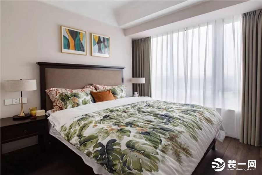 惠州景欣装饰95㎡温馨美式风，给你不一样的家卧室效果图