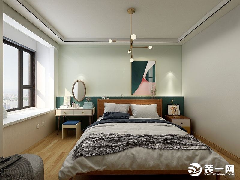 惠州景欣装饰浩盛嘉泽园夹杂着轻奢的现代简约风格卧室效果图