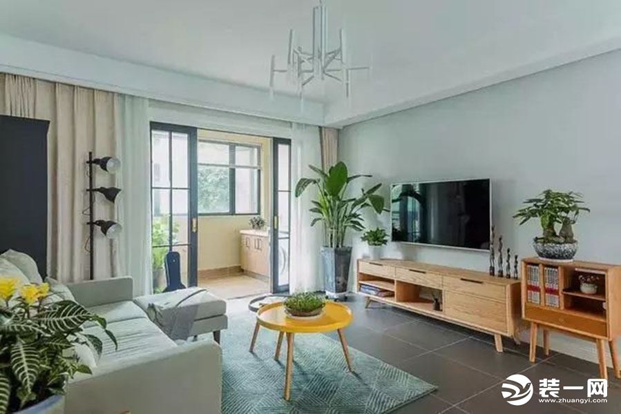 惠州景欣装饰105㎡现代简约风，简约大方的家客厅效果图