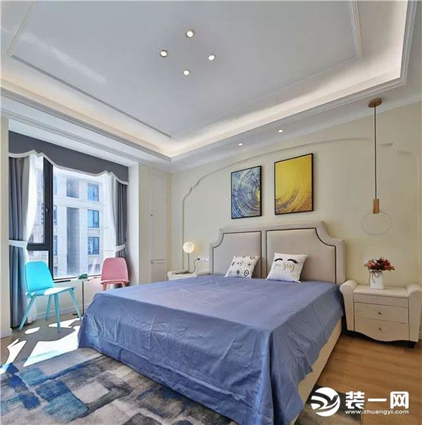 惠州景欣装饰120平暖色系的地中海新家卧室效果图