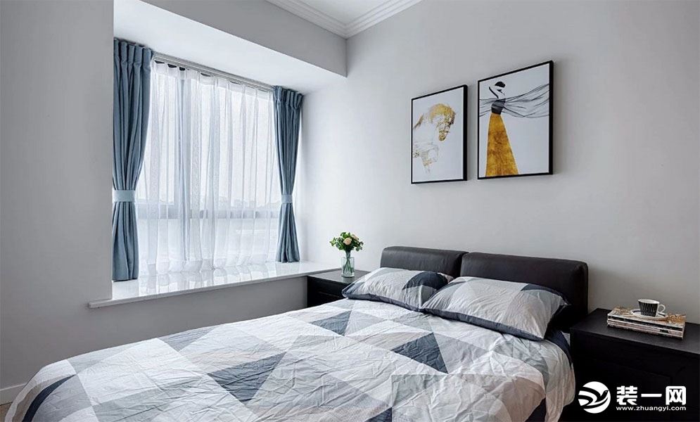 惠州景欣装饰84平现代简约三居 紧凑住宅简单实用卧室效果图