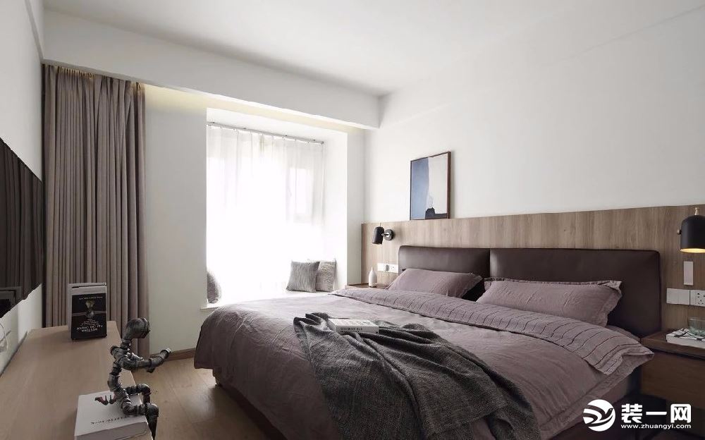 惠州景欣装饰现代简约，装饰性与实用性兼得~卧室效果图