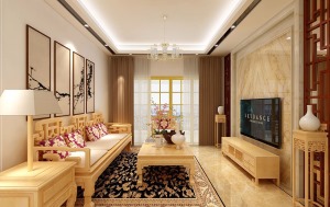 惠州景欣装饰126平方中式风格客厅效果图