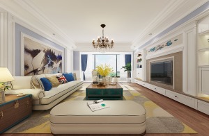 惠州景欣装饰105平方欧式风格客厅效果图