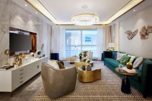 惠州景欣装饰160平方现代风格客厅效果图