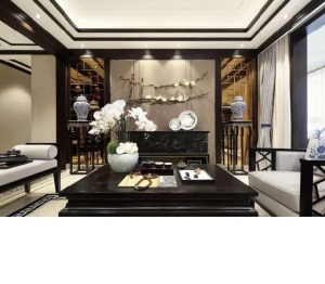 惠州景欣装饰105平方中式风格客厅效果图