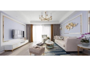 惠州景欣装饰轻奢美式3室135㎡效果图案例
