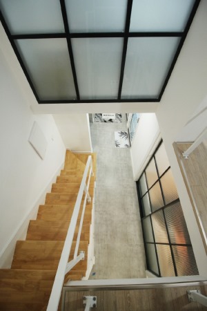 惠州景欣装饰68m2loft户型现代北欧，适合小夫妻楼梯装饰效果图