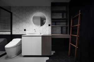 惠州景欣装饰摩登灰色低调现代奢华风126㎡浴室效果图